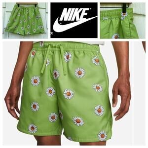 Nike Mens SPE+ AOP Flow Short DP Floral Vivid Green White Drawstring Size M